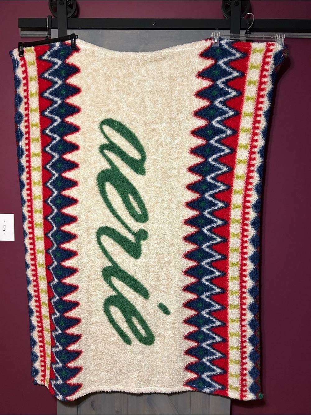Aerie 50X60” Colorful Southwest Sherpa Fleece Throw Blanket
